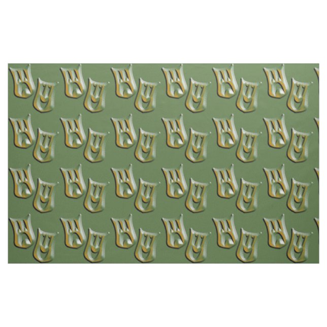Camouflage Tragedy and Comedy Masks Fabric (Yard)