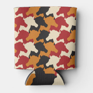 Camouflage unicorn heads, repeating pattern. can cooler