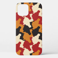 Camouflage unicorn heads, repeating pattern.