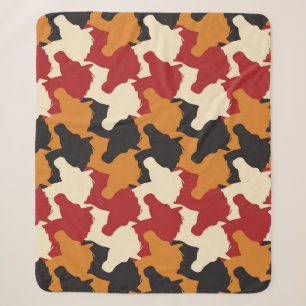 Camouflage unicorn heads, repeating pattern. sherpa blanket
