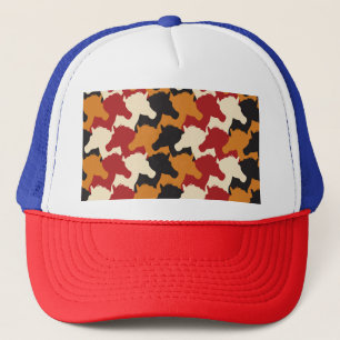 Camouflage unicorn heads, repeating pattern. trucker hat