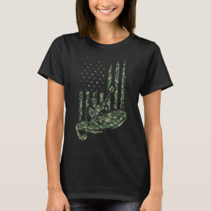 Camouflage Us Flag Canoe Paddling Outdoor Sport Ka T-Shirt