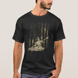 Camouflage Us Flag Canoe Paddling Outdoor Sport Ka T-Shirt