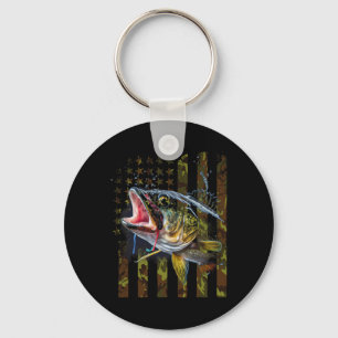 Camouflage Usa Flag Big Mouth B Fishing Key Ring