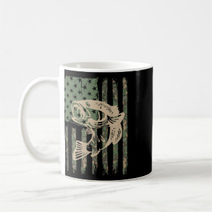Camouflage Usa Flag Big Mouth Byss Fishing Gift  Coffee Mug