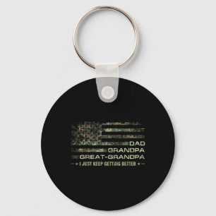 Camouflage Usa Flag Fathers Day Great-grandpa Dad Key Ring