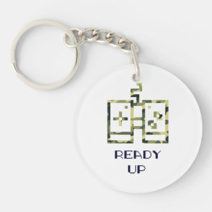 Camouflage Video Game Controller Ready Up Gamer Key Ring