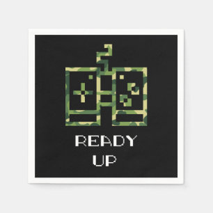 Camouflage Video Game Controller Ready Up Gamer Napkin