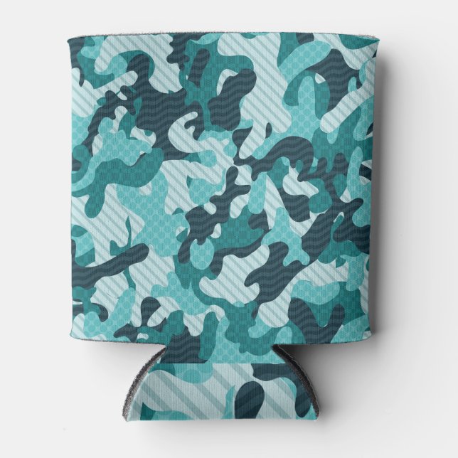 Camouflage: Vintage Seamless Background. Can Cooler (Front)