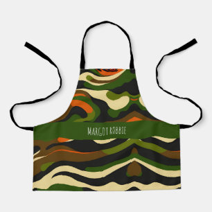 Camouflage Waves Watercolor Pattern Apron