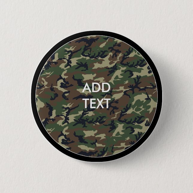 Camouflage Woodland 6 Cm Round Badge (Front)