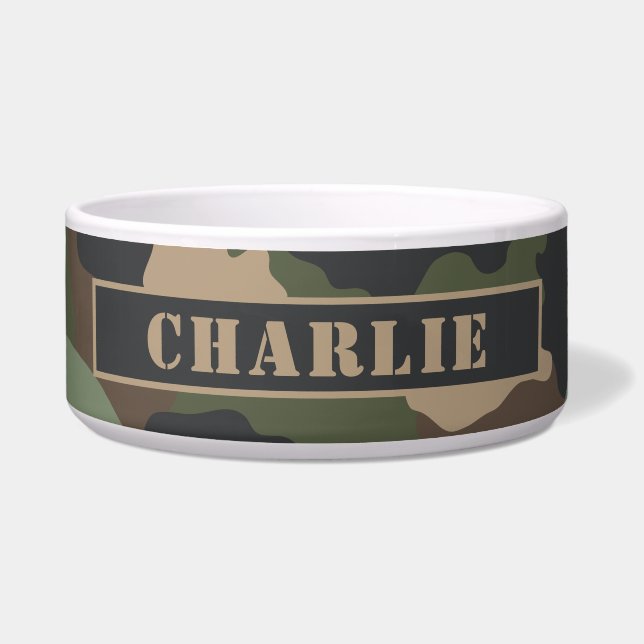 Camouflage Woodland Camo Khaki Tan Black Monogram (Front)