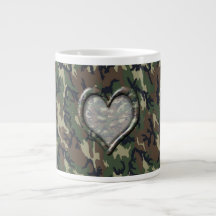 Camouflage Woodland Forest Heart on Camo