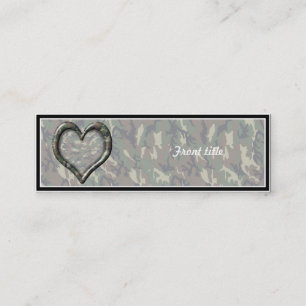 Camouflage Woodland Forest Heart on Camo Mini Business Card