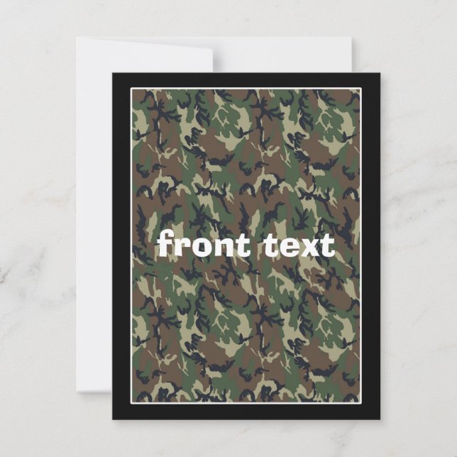 Camouflage Woodland Invitation (Front)
