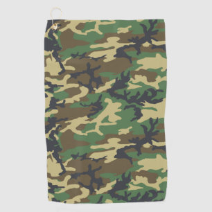 Camouflage Woodlands Pattern  Golf Towel