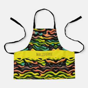 Camouflage Yellow Orange Psychedelic Pattern Apron