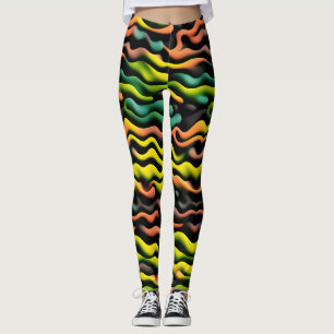 Camouflage Yellow Orange Psychedelic Pattern Leggings
