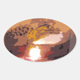 Camouflaged Alligator Reptile Wild Animal Oval Sticker