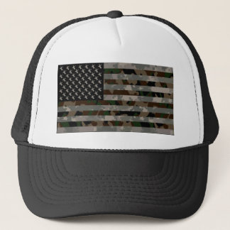 Camouflaged American Flag Trucker Hat