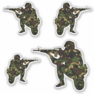 Camouflaged Soldier Pack