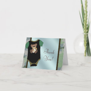Camouflauge Baby Boy Shower Thank You Cards