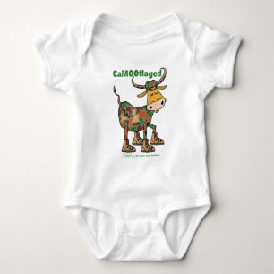 Camouflauge Bull Baby Bodysuit