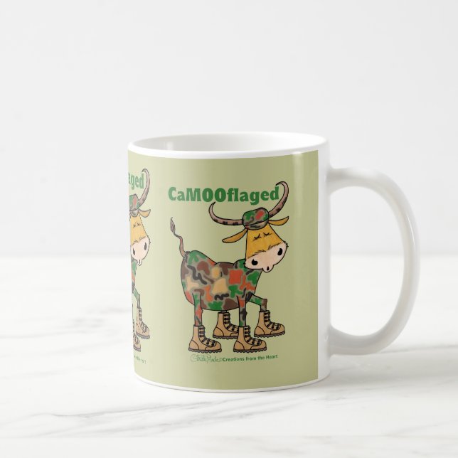 Camouflauge Bull Coffee Mug (Right)