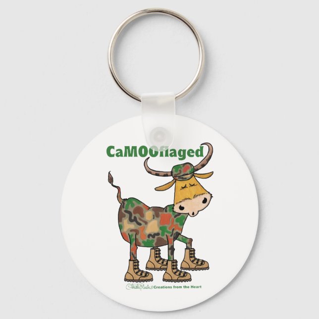 Camouflauge Bull Key Ring (Front)