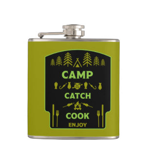 Camp And Catch Fishing Hip Flask