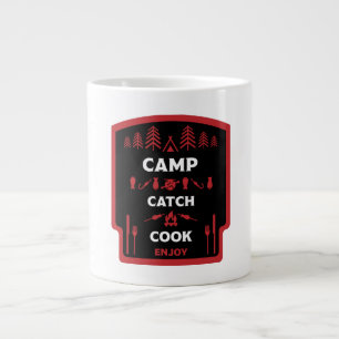 Camp And Catch Fishing Large Coffee Mug