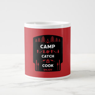 Camp And Catch Fishing Large Coffee Mug