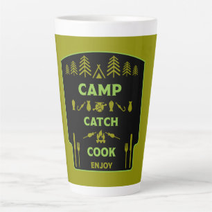 Camp And Catch Fishing Travel  Latte Mug