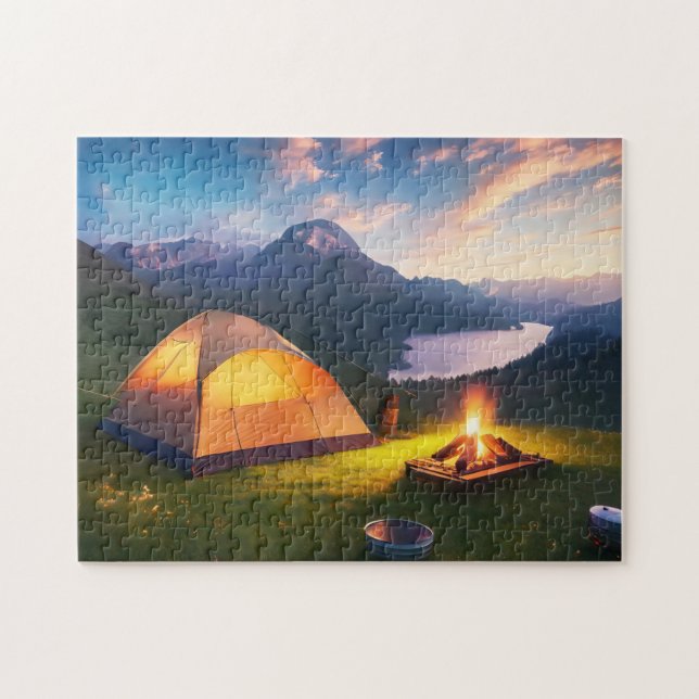 Camp Art Quiet Campsite 2 Photo Puzzles Internet  (Horizontal)