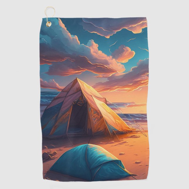Camp at Sunrise Golf Towel (Front)