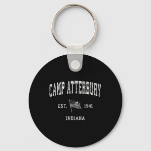 Camp Atterbury Indiana In Vintage Us Flag Sports T Key Ring