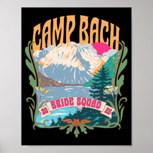 Camp Bach 2025 Bride Squad Retro Camping Bachelore Poster