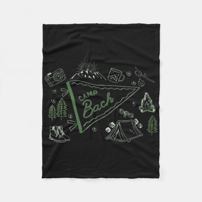 Camp Bach Adventure Camping Bachelorette Party The Fleece Blanket (Front)