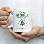 Camp Bach Bachelorette Coffee Mug<br><div class="desc">Cute camping bachelorette mug featuring a drawing of a campsite featuring a log fire,  and raosting marshmallows,  and a text template that is easy to personalise.</div>