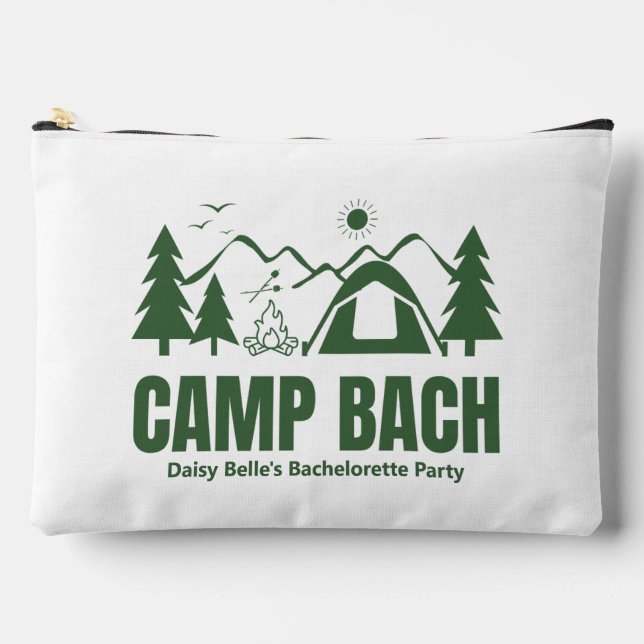 Camp Bach Bachelorette Green Print Toiletry Bag (Front)