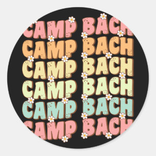 Camp Bach Groovy Bride Squad Camping Bachelorette Classic Round Sticker
