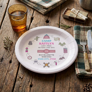 Camp Bach Wilderness Bachelorette Party Paper Plate