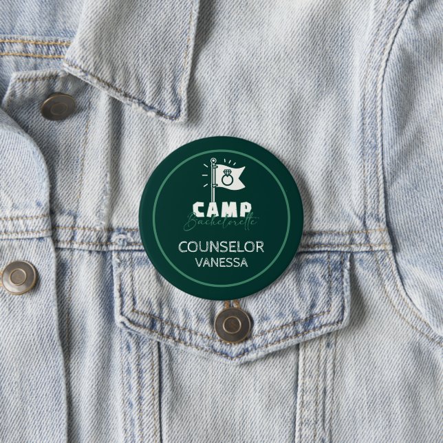 Camp Bachelorette 7.5 Cm Round Badge (In Situ)