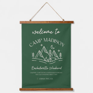 Camp Bachelorette Banner Hanging Tapestry