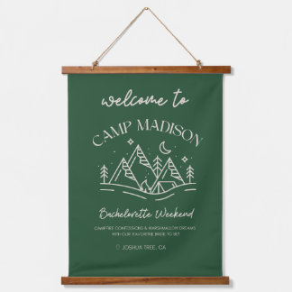 Camp Bachelorette Banner Hanging Tapestry