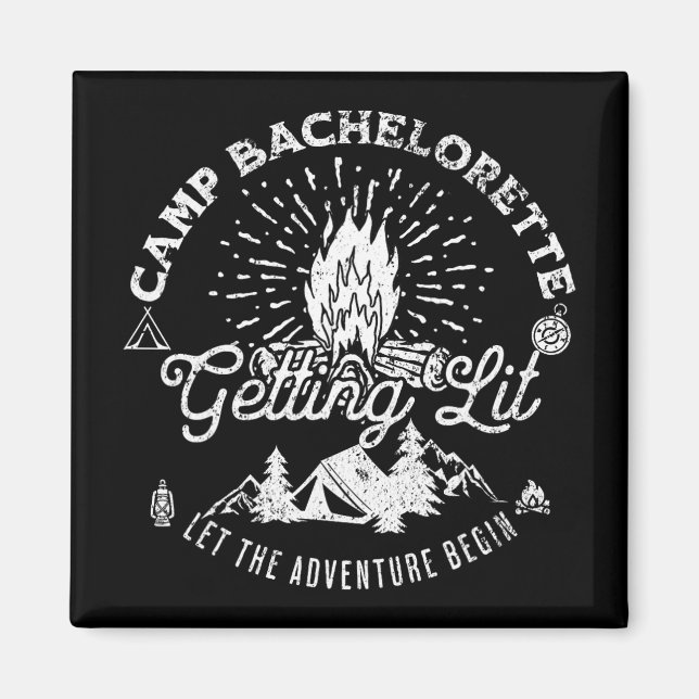 Camp Bachelorette Getting Lit Bride Party Matching Magnet (Front)