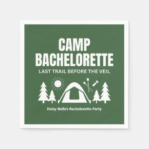 Camp Bachelorette Green Paper Napkin