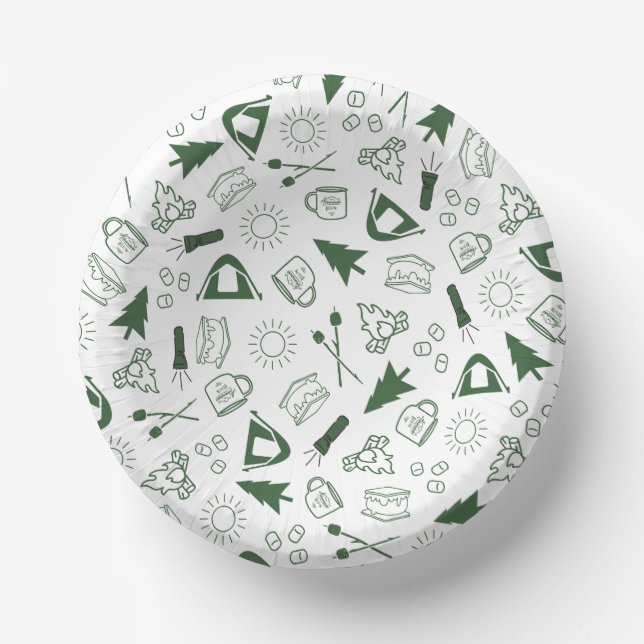Camp Bachelorette Green Paper Napkin Paper Plate (Front)