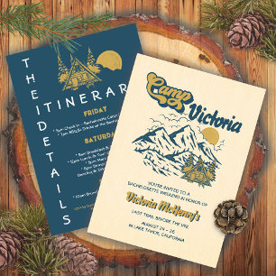 Camp Bachelorette Itinerary Girls Weekend Party Invitation