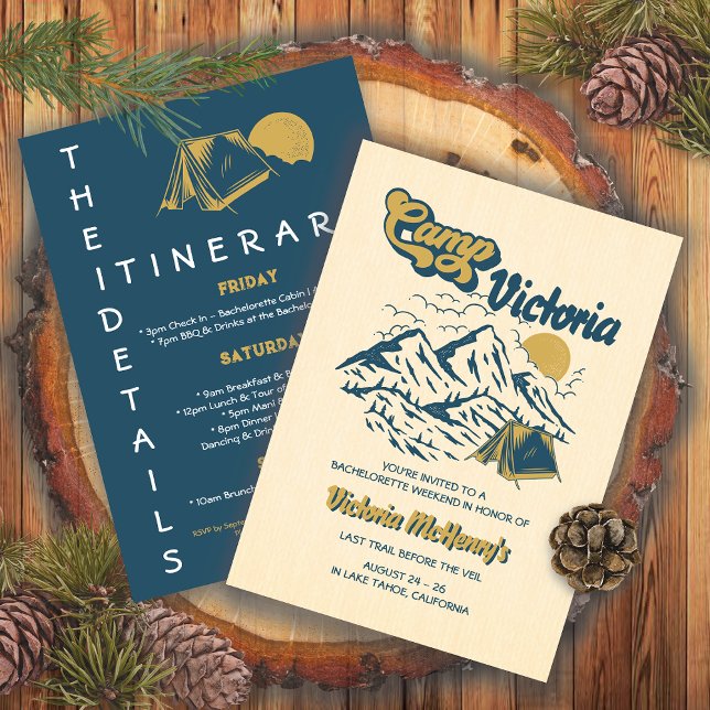 Camp Bachelorette Itinerary Girls Weekend Party Invitation (Creator Uploaded)